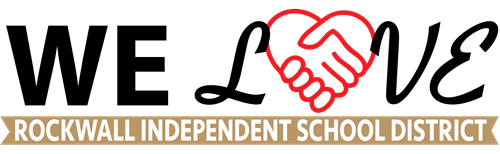 Rockwall ISD's 'We Love' program logo design. 